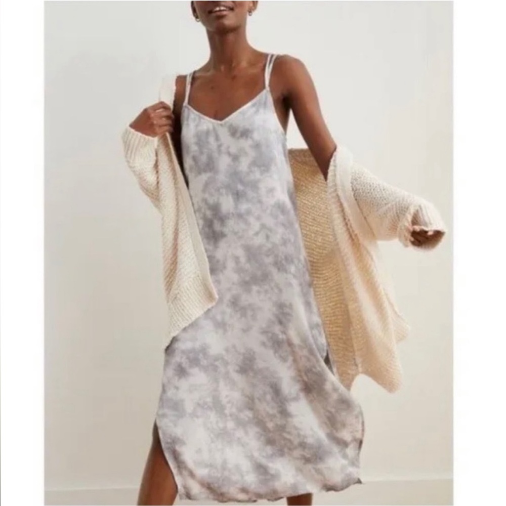 Aerie Grey Tie Dye Midi Sundress Sz S